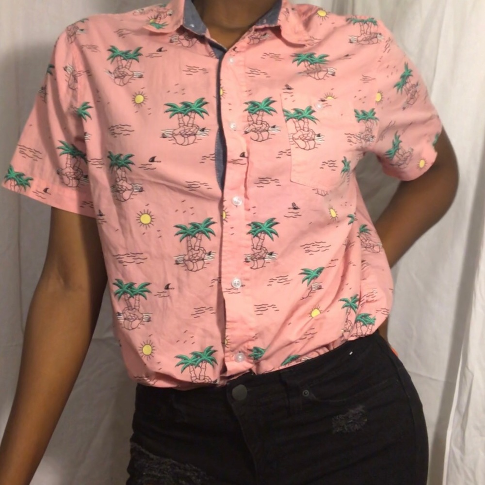 A lovely salmon pink button down